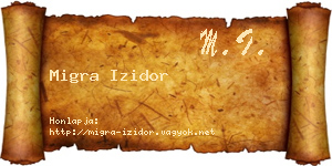 Migra Izidor névjegykártya